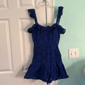 Lulus Royal Blue Eyelet Lace Sundress